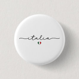 Bóton Redondo 2.54cm Tipografia Minimalista Italia - Bandeira Italiana