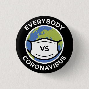 Bóton Redondo 2.54cm Todos VS Coronavírus