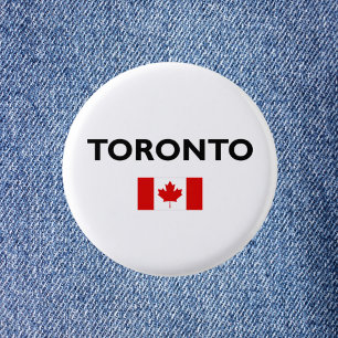Bóton Redondo 2.54cm Toronto Canadá Flag Light-Color