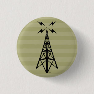 Bóton Redondo 2.54cm Torre de rádio retro