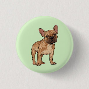 Bóton Redondo 2.54cm Toupeira de Tigrado Arte Pop de Bulldog Francês Gr
