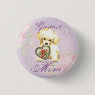 Bóton Redondo 2.54cm Toy Poodle Heart Mãe