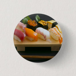 Bóton Redondo 2.54cm Traditional Nigiri Sushi Art – Pinback Button by S