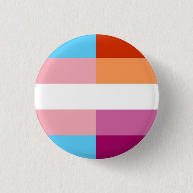 Bóton Redondo 2.54cm Trans Lesbian flag 50-50%  (Frente)