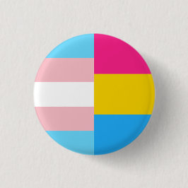 Bóton Redondo 2.54cm Transgender Pansexual Dual Pride Flag