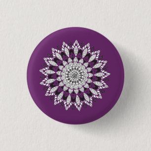 Bóton Redondo 2.54cm Travesseiro decorativo Design de Flor Mandala