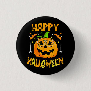 Bóton Redondo 2.54cm Trick Ou Tratem Halloween Engraçado Pumpkin Feliz