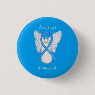 Bóton Redondo 2.54cm Trisomy 18 Awarness Angel Ribbon Art Pin