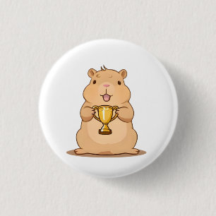 Bóton Redondo 2.54cm Troféu de Capivara Fofa Ganhadora Desenho Kawaii