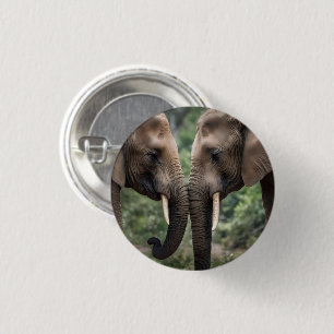 Bóton Redondo 2.54cm "Tronco para Tronco: Um Gentil Embrace Elefante"
