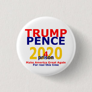 Bóton Redondo 2.54cm Trump Pence 4 na prisão em 2020