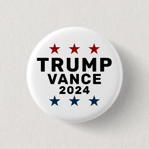 Bóton Redondo 2.54cm Trump Vance 2024 Classic Star