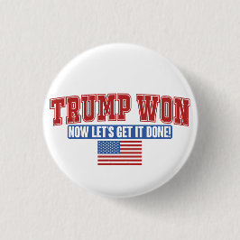 Bóton Redondo 2.54cm Trump Won Agora Vamos