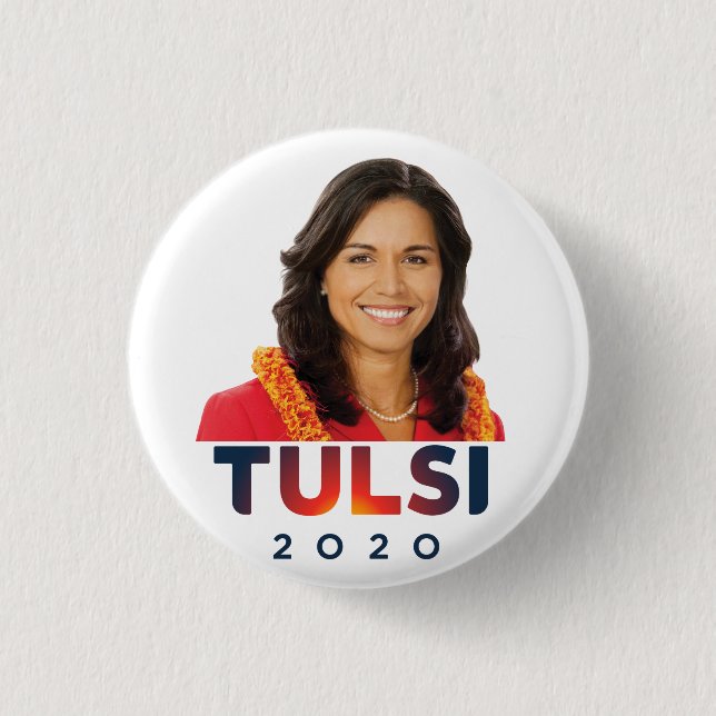 Bóton Redondo 2.54cm Tulsi Gabbard 2020 (Frente)