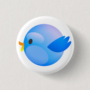 Bóton Redondo 2.54cm Twitter, Tweet, Pássaro