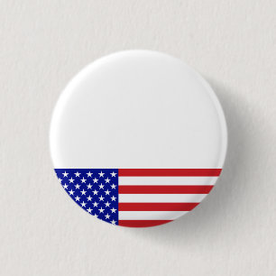 Bóton Redondo 2.54cm U.S. Bandeira - escreva seu próprio texto