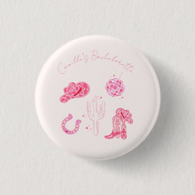 Bóton Redondo 2.54cm Última Festa de Fim de Semana de Bachelorette Rode (Frente)