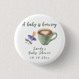 Bóton Redondo 2.54cm Um Bebê Está Preparando Chupeta de Café Presente d