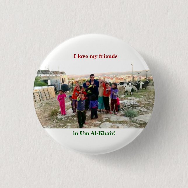 Bóton Redondo 2.54cm Um botão al-Khair pequeno (Frente)