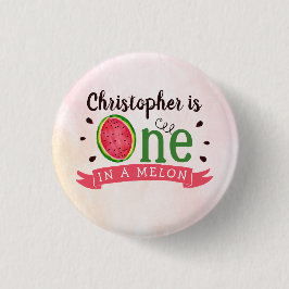 Bóton Redondo 2.54cm Um Em Um primeiro aniversario De Melão