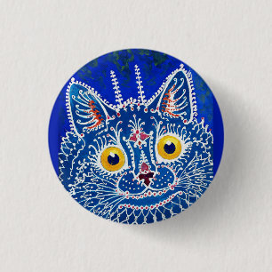 Bóton Redondo 2.54cm Um gato em estilo gótico por Louis Wain 