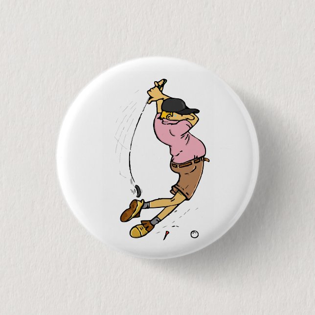 Bóton Redondo 2.54cm Um Golfer perdendo a bola (Frente)