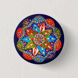 Bóton Redondo 2.54cm Um mandala vibrante