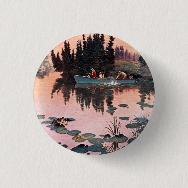 Bóton Redondo 2.54cm Uma Bela Captura de John Clymer (Frente)