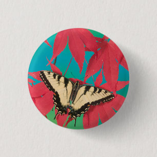 Bóton Redondo 2.54cm Uma Borboleta Canadense Tiger Swallowtail