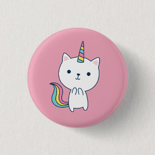 Bóton Redondo 2.54cm Unicórnio Caticorn 