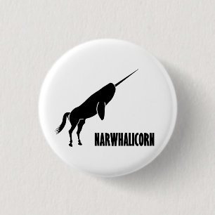 Bóton Redondo 2.54cm Unicórnio de Narwhalicorn Narwhal