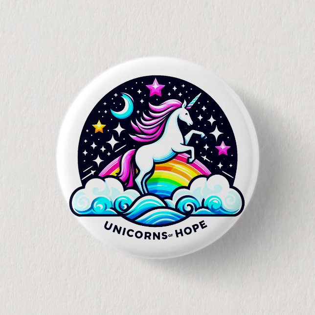Bóton Redondo 2.54cm Unicórnios da Esperança (Frente)