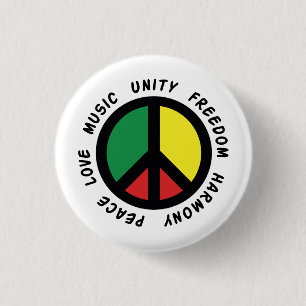 Bóton Redondo 2.54cm Unidade da liberdade da música do amor da paz do