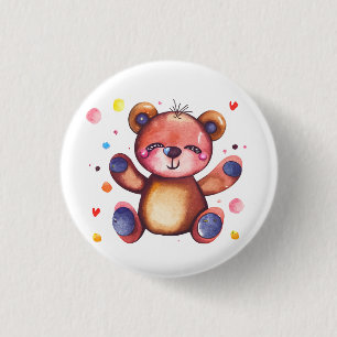 Bóton Redondo 2.54cm Ursinho Legal do Urso Justo Positivo