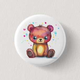 Bóton Redondo 2.54cm Ursinho Legal do Urso Justo Positivo