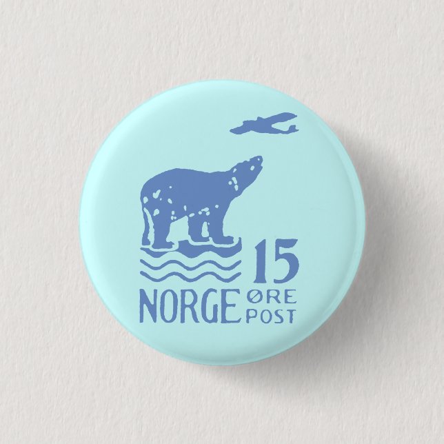 Bóton Redondo 2.54cm Urso 1925 polar norueguês (Frente)