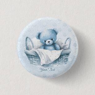 Bóton Redondo 2.54cm Urso de pelúcia azul no botão de soquete