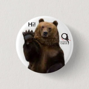 Bóton Redondo 2.54cm urso de urso olá!
