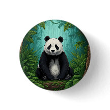 Urso panda sentado em uma clareira da selva