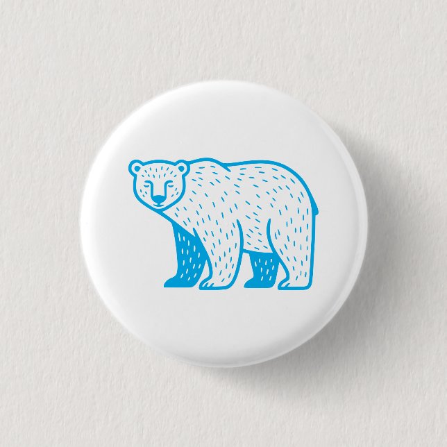Bóton Redondo 2.54cm Urso Polar de Qualquer Cor (Frente)