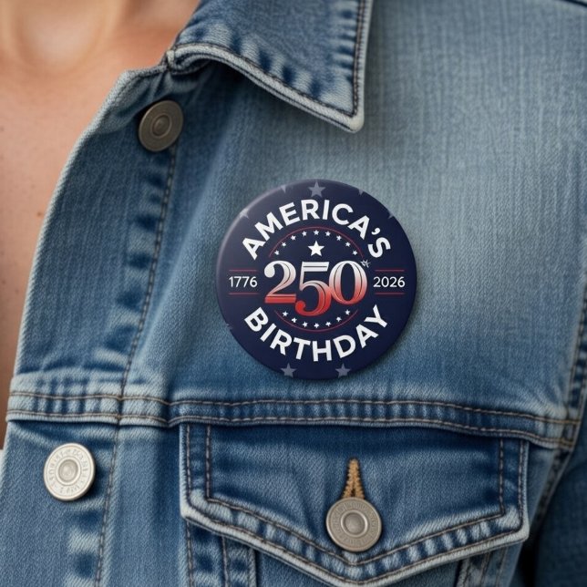 Bóton Redondo 2.54cm USA Semiquincentennial 1776-2026 America’s 250th (Criador carregado)