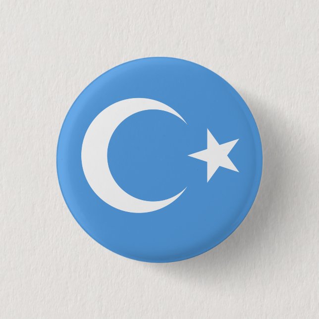 Bóton Redondo 2.54cm Uyghur/ East Turkestan Flag (Frente)