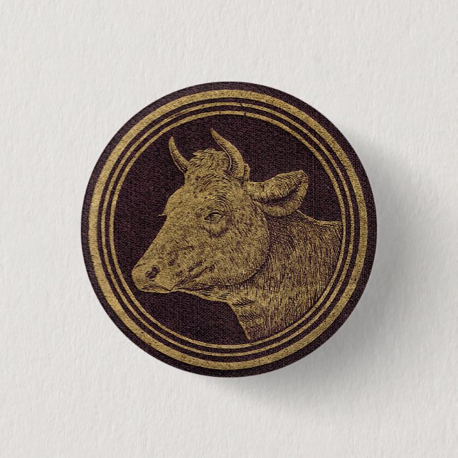 Bóton Redondo 2.54cm Vaca De Milho (Vaca De Leite) (Frente)
