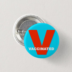 Bóton Redondo 2.54cm Vacinação Vacinada Botão Vaxxed