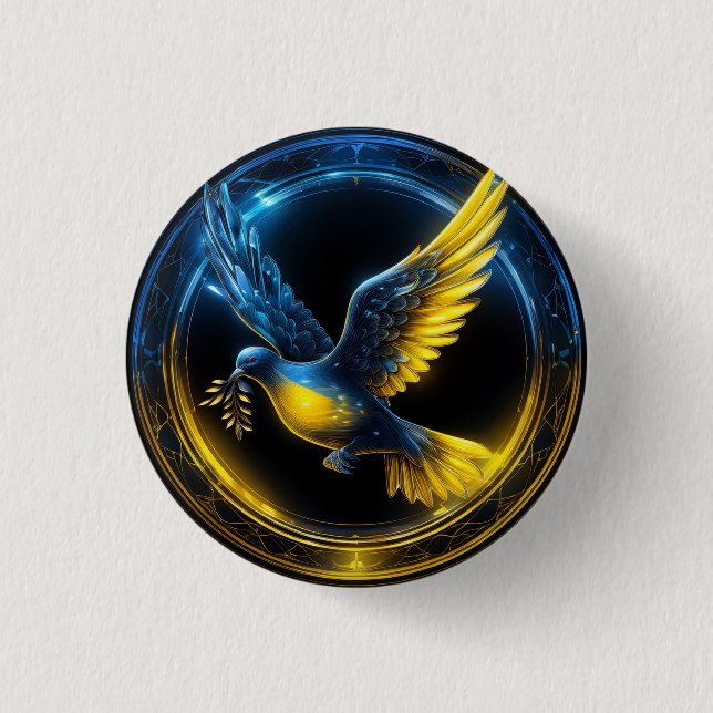 Bóton Redondo 2.54cm Vaga da Paz na Ucrânia (Frente)