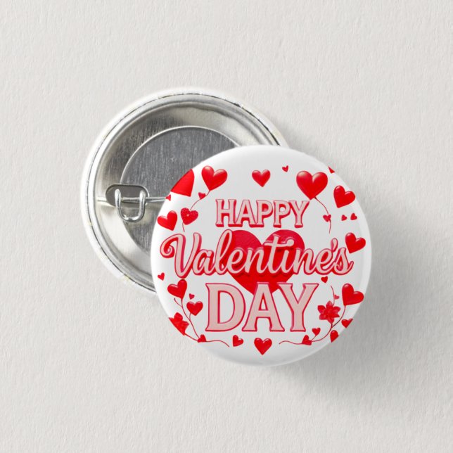 BÓTON REDONDO 2.54CM VALENTINES DAY (Frente & Verso)