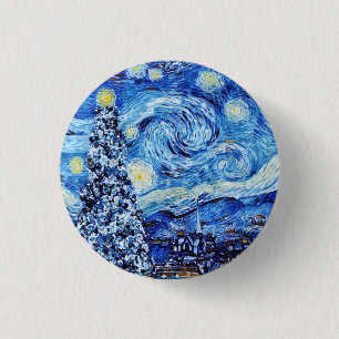 Bóton Redondo 2.54cm Van Gogh - A Noite Estrelada - Posto de Natal Bran