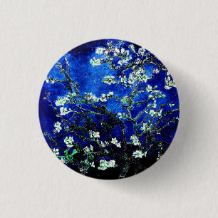 Bóton Redondo 2.54cm Van Gogh Almond Blossoms azul verde