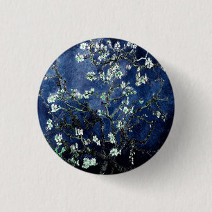 Bóton Redondo 2.54cm Van Gogh Almond Blossoms Midnight Blue