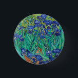 Bóton Redondo 2.54cm Van Gogh Irises. impressionismo floral azul<br><div class="desc">Botão Van Gogh "Irises". Arte do impressionismo floral azul.</div>